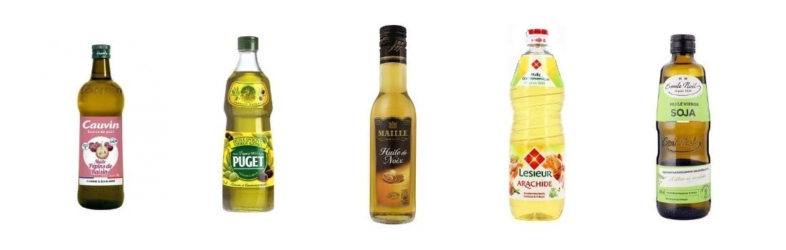 Exemples d'huiles à utiliser dans une vinaigrette