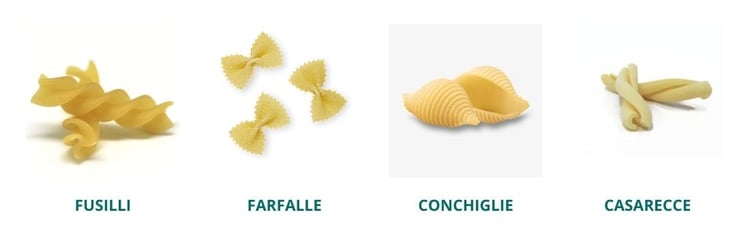 Les pâtes courtes