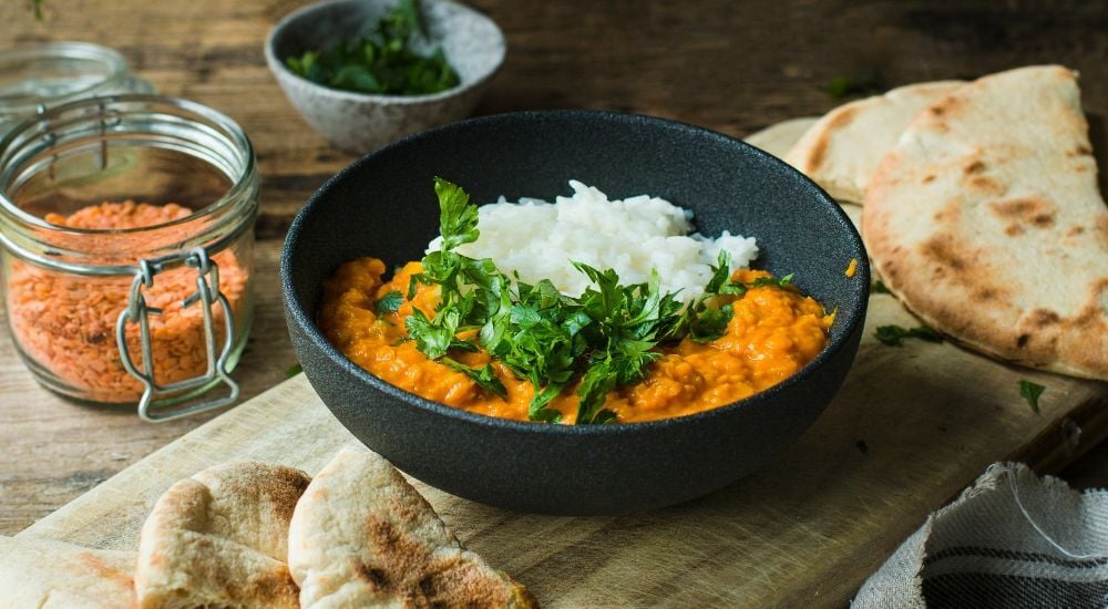 La recette facile de dahl de lentilles corail au lait de coco