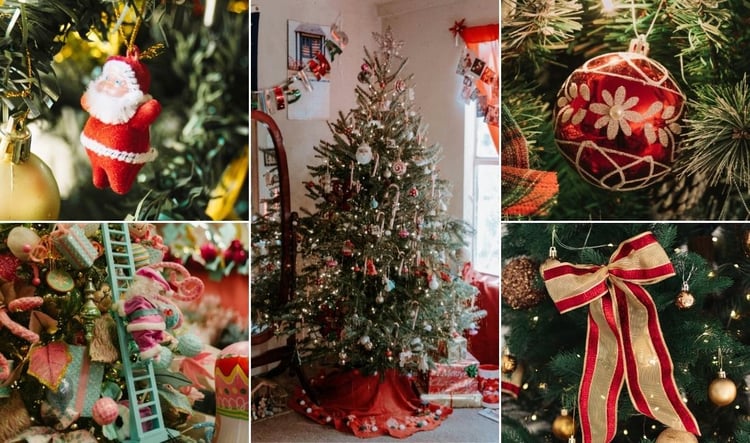 un sapin ultra-kitsch dans l'esprit de Noël