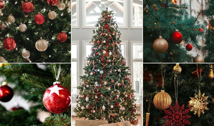 sapin duochrome avec rouge et or (ou argent)