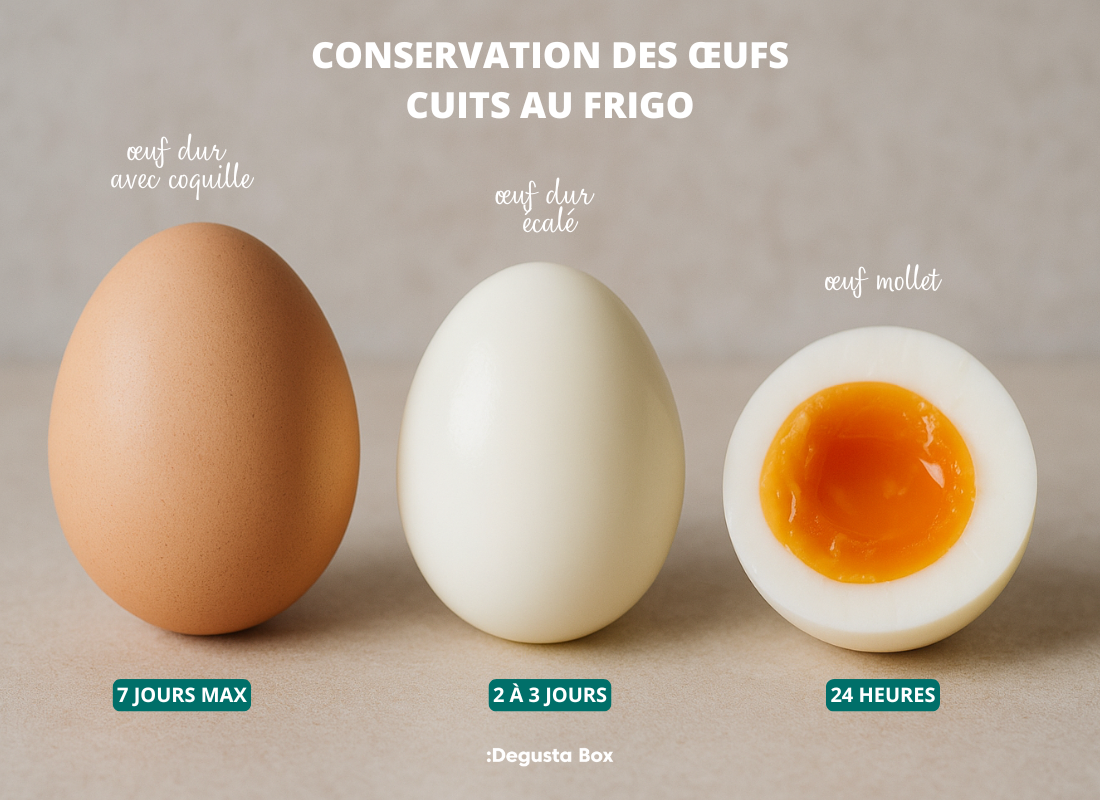 Voici les temps de conservation des oeufs cuits : durs avec coquille, écalé ou mollet !